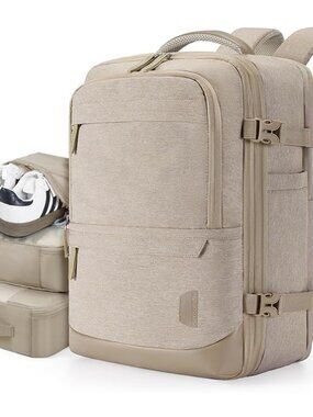 Travel backpack beige